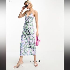 & Other Stories Open back satin slip dress